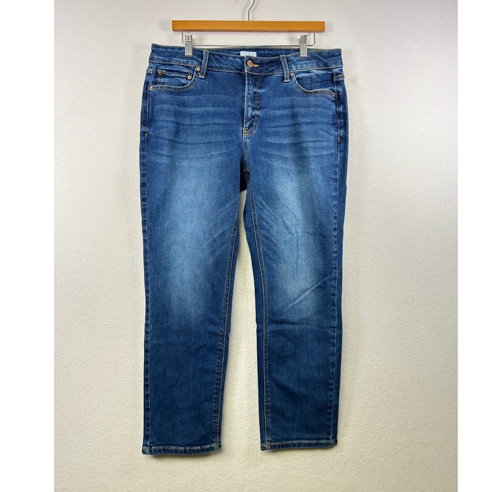 Time and Tru Women's Mid Rise Straight Leg Jeans Medium Wash Size‎ 14 Short